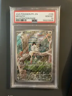 Meowth Pokemon Pfl En-Phantasmal Flames 106 NM PSA 10 - Image 1