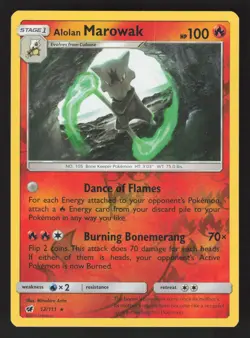 Alolan Marowak 12/111 Reverse Holo Pokemon Crimson Invasion - Image 1