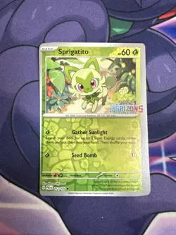 2023 Sprigatito 012/193 (Horizons The Series Stamped) Pokemon Miscut Error NM - Image 1