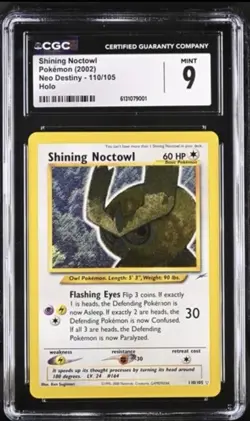 CGC 9 MINT Shining Noctowl 2002 Neo Destiny 110/105 Holo Pokemon - Image 1