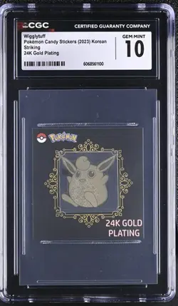 ✨✨✨ CGC 10 2023 Pokemon Candy Stickers Wigglytuff 24K Gold Plating Korean - Image 1
