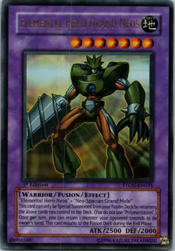 Yugioh Elemental Hero Grand Neos STON-EN035 1st Edition Ultra Rare NM - Image 1