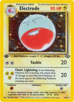 1ST ed ELECTRODE 2/64 JUNGLE POKEMON (VINTAGE - HOLO RARE, LP) - Image 1