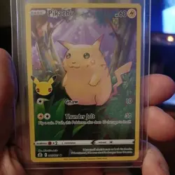 Pokemon TCG Pikachu Full Art Holo Card 005/025 25th Anniversary Celebrations - Image 1