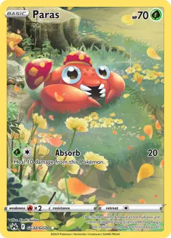 Paras GG32/GG70 Holo Rare Crown Zenith Pokemon Cards - Image 1
