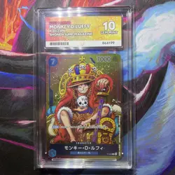 Monkey D. Luffy P-043 Weekly Shonen Jump Promo One Piece Card ACE 10 Perfect Sub - Image 1