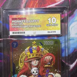 Monkey D. Luffy P-043 Weekly Shonen Jump Promo One Piece Card ACE 10 Perfect Sub - Image 2