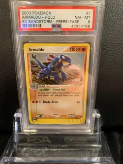 PSA 8 Holo Pre-Release Armaldo Pokemon EX Sandstorm Promo Card 1/100 - Image 1