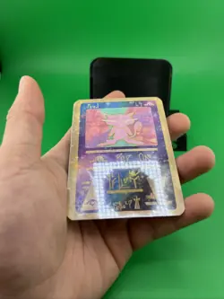 HOLO Pokederp Meow - Ancient Mew Fan Art Custom Derpy Card Alt Art Holo - Image 3