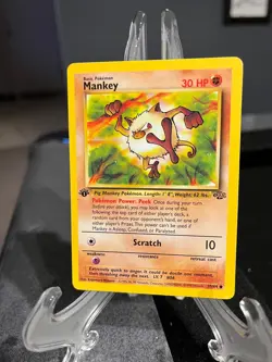 Mankey ⭐ 55/64 - 1st Edition - 1999 Jungle Base Set - Pokemon Card - 1999 WOTC - Image 1