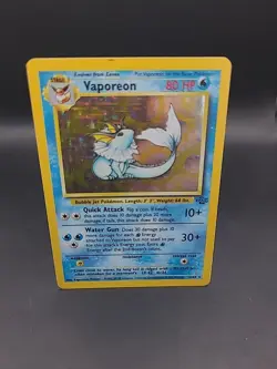 Vaporeon 12/64 Holo Rare Jungle Set WOTC Pokemon Card HP - Image 1
