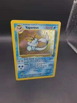 Vaporeon 12/64 Holo Rare Jungle Set WOTC Pokemon Card HP - Image 2