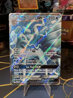 Pokemon Alolan Ninetales GX TCG Full Art Holo Card 132/145 Sm-Guardians Rising - Image 1