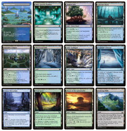 MTG - 12 x Different Green & Blue Simic Lands for COMMANDER deck building - M/NM - Image 1