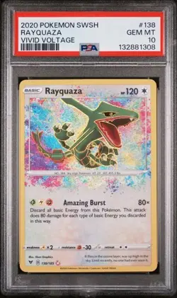 Rayquaza 138/185 PSA 10 Pokemon Vivid Voltage Amazing Rare - Image 1