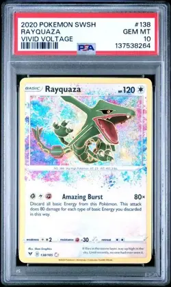 Rayquaza - 138/185 - Amazing Rare - Vivid Voltage - Pokemon Card - PSA 10 - Image 1