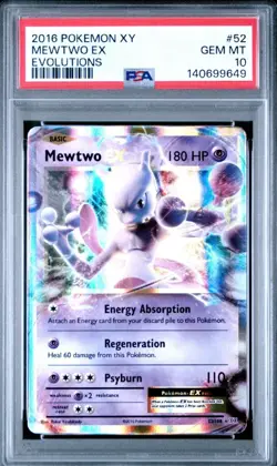 2016 Pokemon XY Evolutions Mewtwo EX 52/108 PSA 10 (Gem Mint) - Image 1