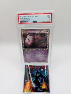 2010 POKEMON HEARTGOLD & SOULSILVER TRIUMPHANT #97 MEW-HOLO PSA 1 LOW POP - Image 1