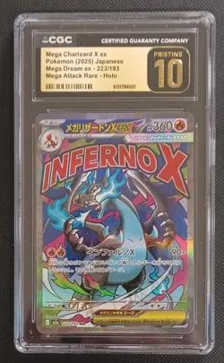 CGC Pristine 10 Mega Charizard X ex 223/193 Mega Dream ex Japanese Pokemon - Image 1