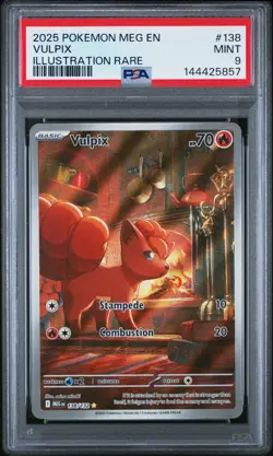 2025 POKEMON MEG EN-MEGA EVOLUTION ILLUSTRATION RARE #138 VULPIX PSA 9 - Image 1