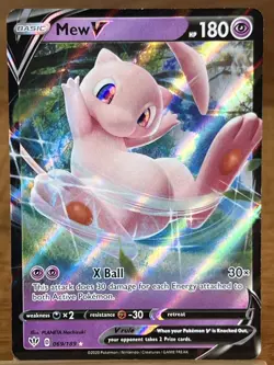 Pokemon TCG Mew V 069/189 Darkness Ablaze Holo Rare - Image 1
