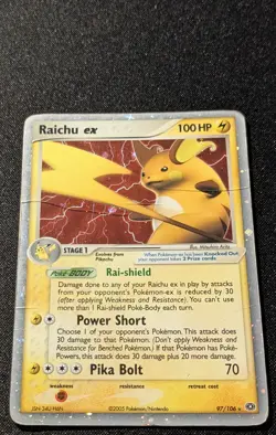 Pokemon EX EMERALD - #97/106 Raichu ex - Ultra Rare Holo - ENG - Damaged - Image 4