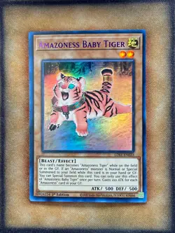 Yugioh Amazoness Baby Tiger LDS1-EN023 Ultra Rare 1st Ed PURPLE NM - Image 1