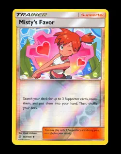 2019 Pokemon MISTY'S FAVOR Unified Minds REVERSE HOLO Sun & Moon Card 202/236 NM - Image 1