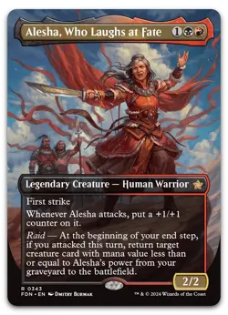 Alesha, Who Laughs at Fate (Borderless) #343 (NM) Foundations FDN Magic MTG - Image 1