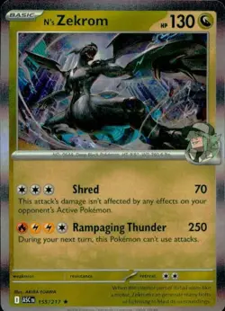 N's Zekrom 155/217 Rare ME: Ascended Heroes Pokemon Holo NM - Image 1