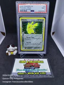 Pokemon Card - PSA 9 PIKACHU #93 - HOLO (EX LEGEND MAKER) YEAR 2006 "HOLO SWIRL" - Image 1