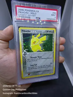 Pokemon Card - PSA 9 PIKACHU #93 - HOLO (EX LEGEND MAKER) YEAR 2006 "HOLO SWIRL" - Image 4