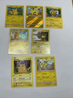 Pokemon TCG Pikachu Pichu 7 Card Bundle NM - Image 1