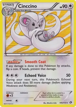 Cinccino 105/113 Legendary Treasures Holo Pokemon Card LP - Image 1