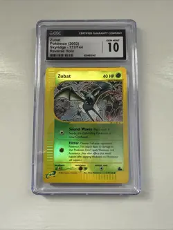 2003 Pokemon Skyridge Zubat Reverse Holo #117 CGC Gem Mint 10 - Image 1