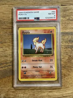 GRADED PSA 8 1999 Pokemon Game Ponyta #60 - Image 1