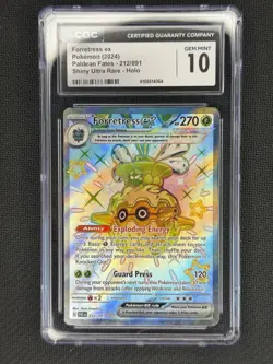 Pokemon TCG Forretress ex 212/091 SV: Paldean Fates Shiny Ultra Rare Holo CGC 10 - Image 1