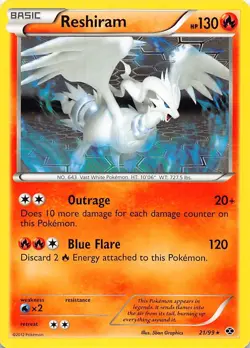 Reshiram 21/99 Rare Next Destinies Near Mint - Image 1