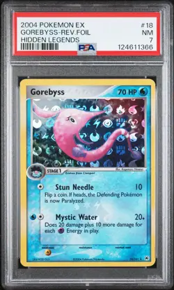 2004 POKEMON EX HIDDEN LEGENDS #18 GOREBYSS-REVERSE FOIL PSA 7 - Image 1