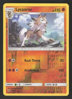 Lycanroc 76/147 Rare,Reverse Holo Pokemon SM - Burning Shadows - Image 1