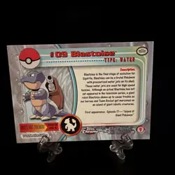 2000 Pokemon Topps Chrome BLASTOISE #09 Base Foil TV Animation Series Light Play - Image 2