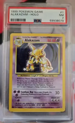 1999 Pokemon Game Base #1 Alakazam Holo - PSA 7 - Image 2