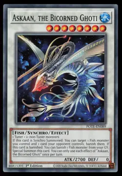 Yugioh Askaan, the Bicorned Ghoti POTE-EN089 1st Edition Common NM - Image 1