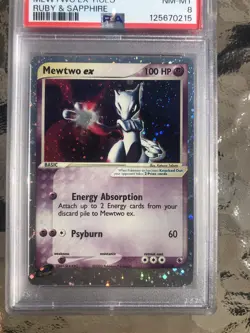 Mewtwo Ex Holo Ruby And Sapphire With Swirl Extremely Clean Card - Image 1