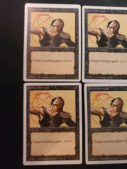 4x Unholy Strength Revised Edition 3ed NM Magic The Gathering White Boarder - Image 2