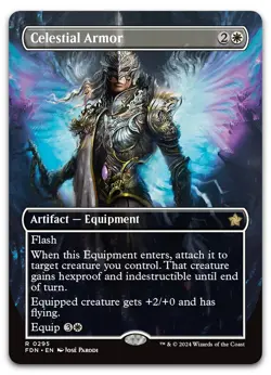 Celestial Armor (Borderless) #295 (NM) Foundations FDN Magic MTG - Image 1