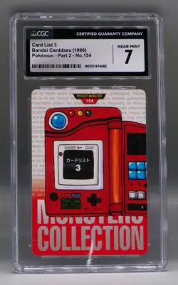 Japanese Pokemon carddass card list 3 #154 Bandai Japan 1996 CGC 7 Rare part 2 - Image 1