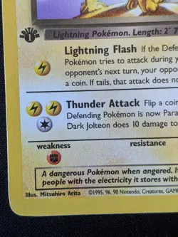 Pokemon Dark Jolteon 1st Edition Non-Holo SEE PHOTOS - Image 5