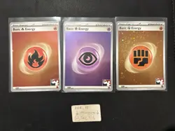Pokemon Play Prize Pack Series 4 -3xEnergies - SVE 002/005/006- COSMOS HOLO - Image 1