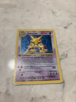 Pokemon TCG Alakazam 001/102 Base Set (Shadowless) -1st Edition Holo - Image 1
